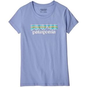 Patagonia Pastel Logo Organic Cotton T-Shirt - Light Violet Blue